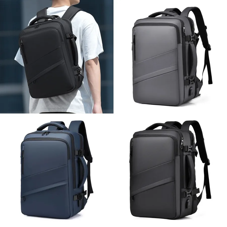 

【New style】- backpack large-capacity high-quality men's backpack computer bag high-end business bag expandable backpack