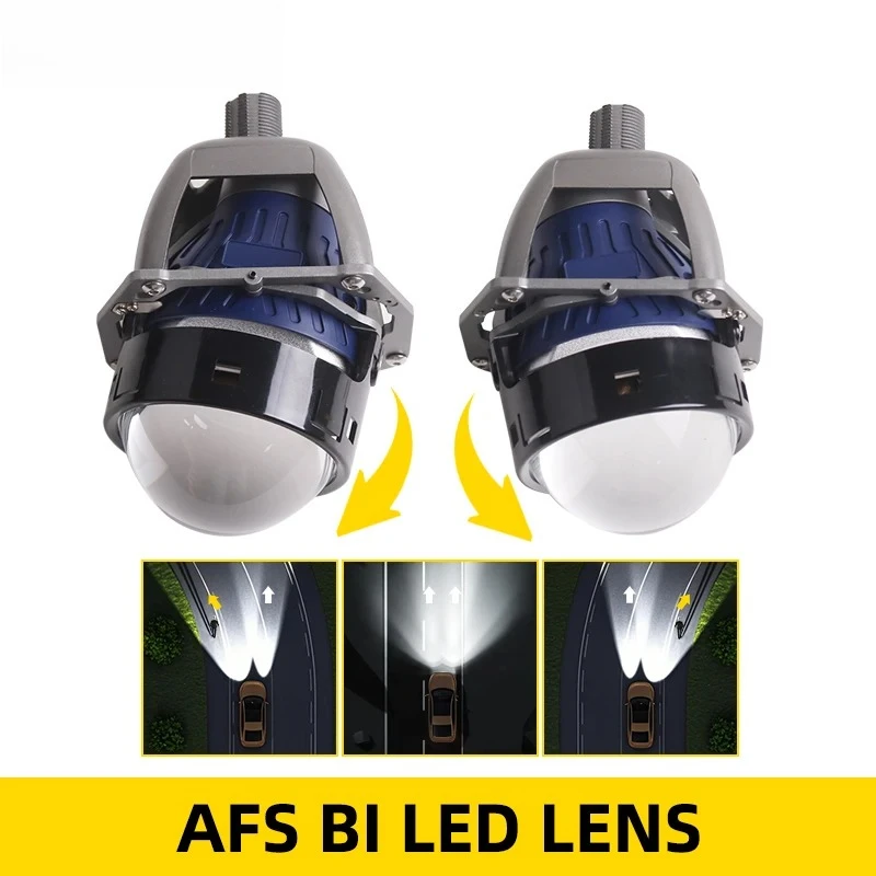 

AF02 3 Inch AFS Adaptive Bi LED Projector Headlight with Halo 67W 6000K Plug and Play Dual Beam Car LED Headlamp Upgrade 12V
