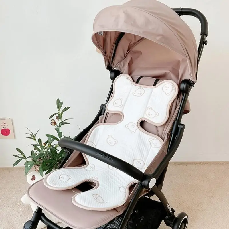 Breathable Pram Pad Toddlers Newborns Stroller Liner Stroller Cooling Pad with Cartoon Pattern