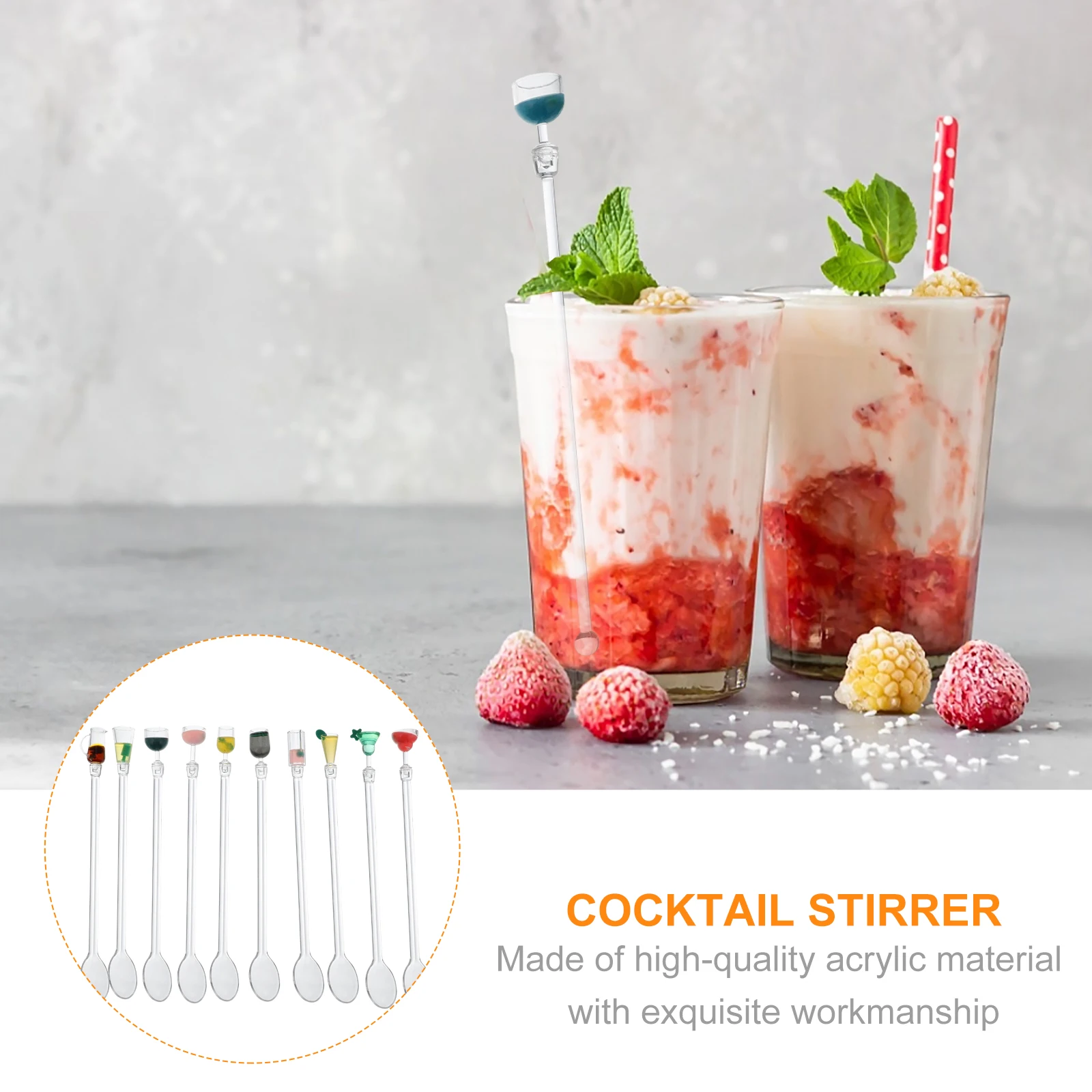 

20pcs Acrylic Stirring Sticks Creative For Cocktail Juice Bar Home Kitchen Use Mixing Tools
