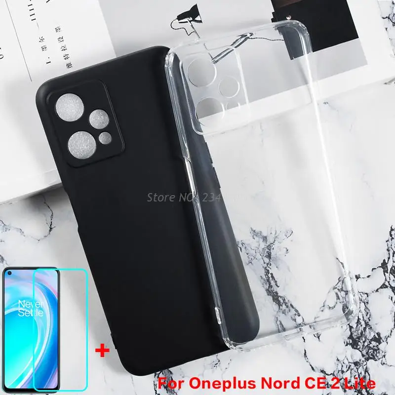 Protection Transparent Phone Case for OnePlus Nord CE 2 Lite 5G Cover Tempered Glass on One plus Nord CE 2 Lite 5G CPH2409 Vidro