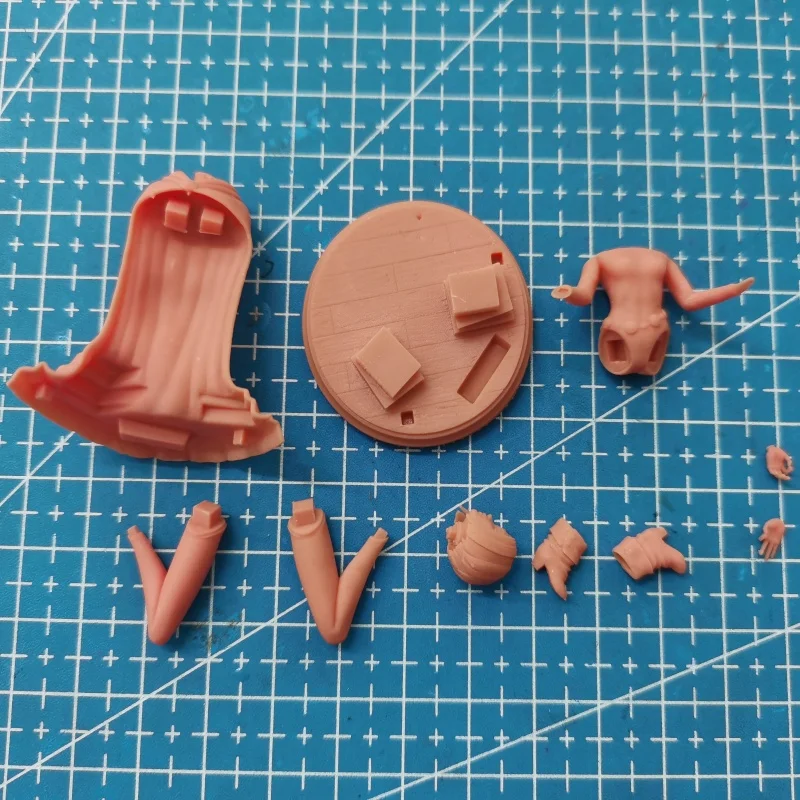 1/24 مقياس الراتنج الشكل أنيمي الشكل فتاة التأمل المنمنمات تجميع أطقم منمذجة المفككة وغير مصبوغ ثلاثية الأبعاد لعبة الطباعة