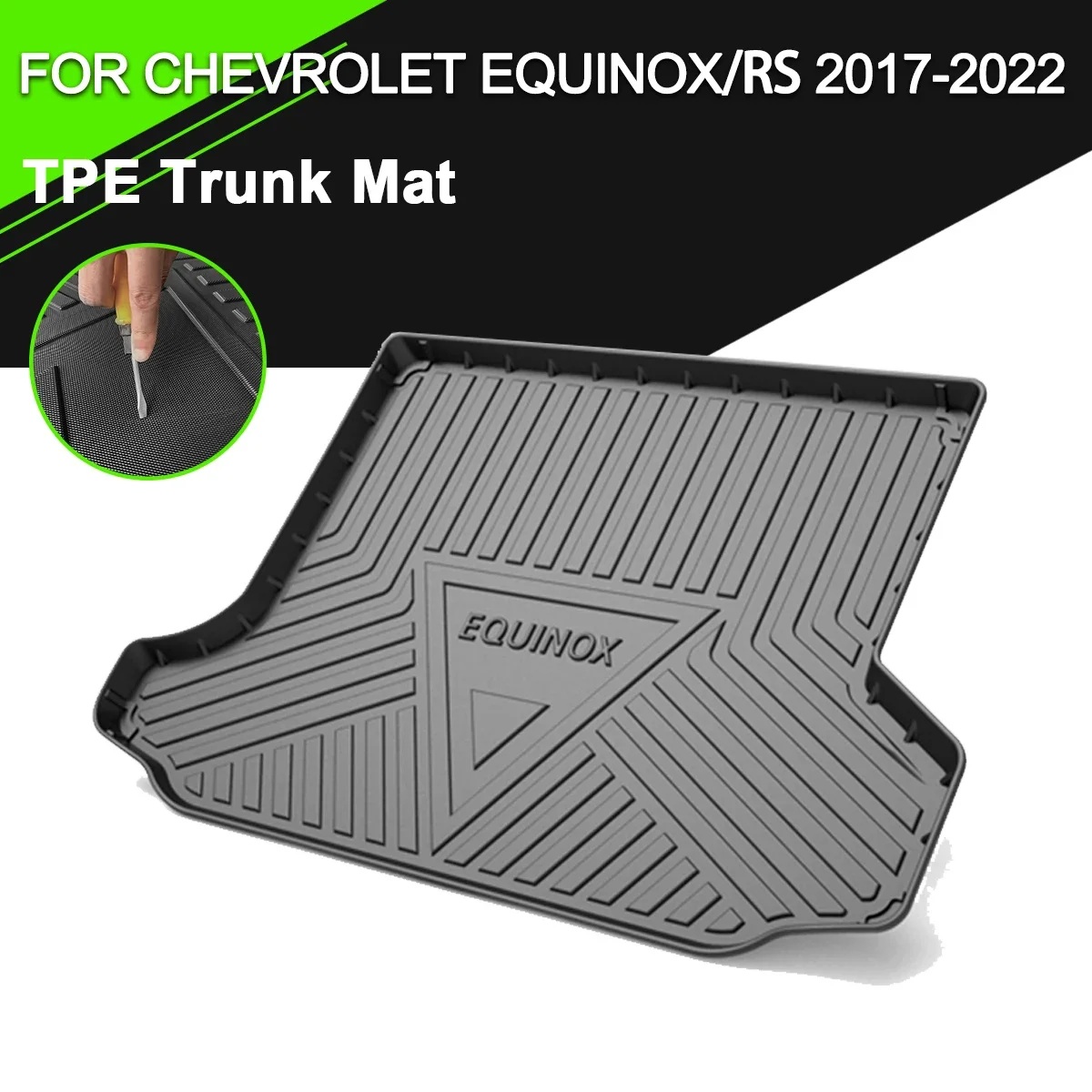 

Коврик для багажника из ТПЭ для CHEVROLET EQUINOX/RS 2017-2022, автомобильные водонепроницаемые Нескользящие резиновые аксессуары для груза