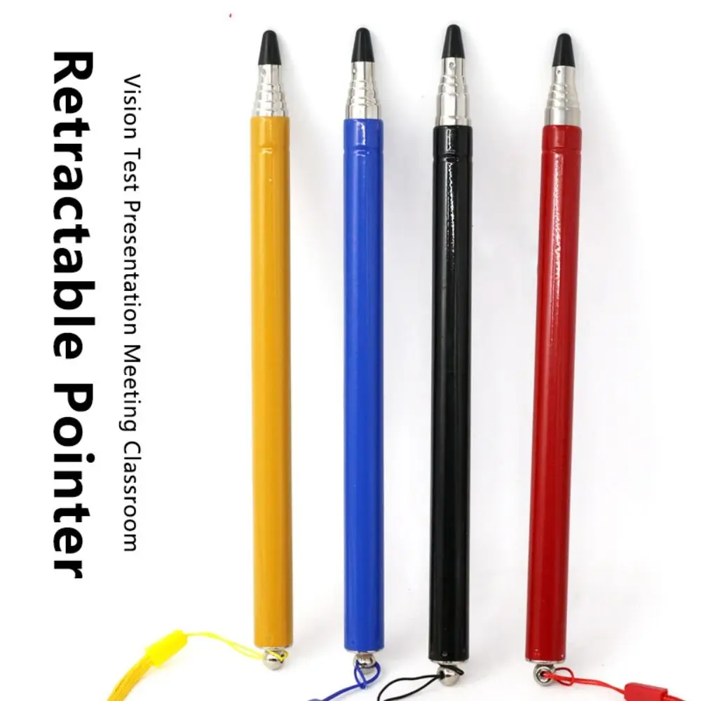 1pc Stainless Steel Teacher Pointer with Lanyard Multi-Functional Vision Test Pointer Stick Retractable Presentation Pointer