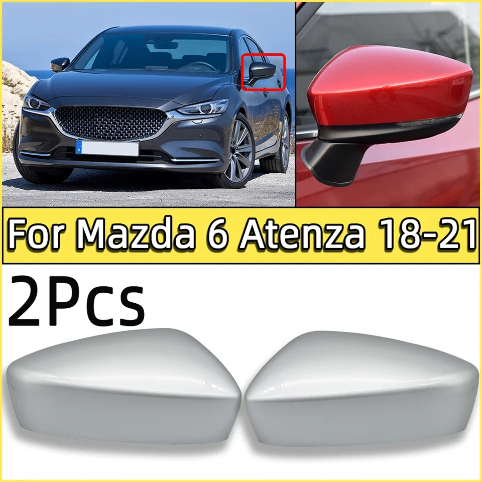 

Pair Rearview Wing Side Mirror Shell Cap Housing Door Outer Rearview Cover Lid For Mazda 6 Atenza 2018 2019 2020 2021 Painted