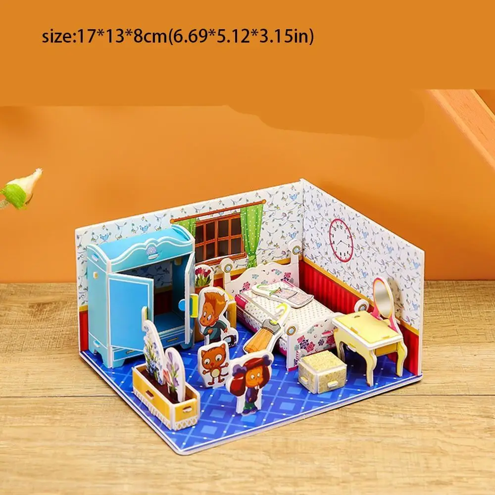 شخصيات ورقة 3D ورقة لغز غرفة الحمام التعليمي DIY المطبخ الحضانة المدرسة