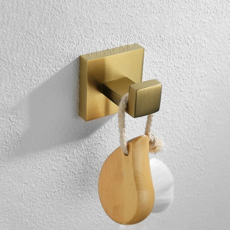 نحى الذهب الحمام الأجهزة الفولاذ المقاوم للصدأ منشفة رف كأس رف ورق المرحاض رف فرشاة المرحاض هوك اكسسوارات الحمام #6