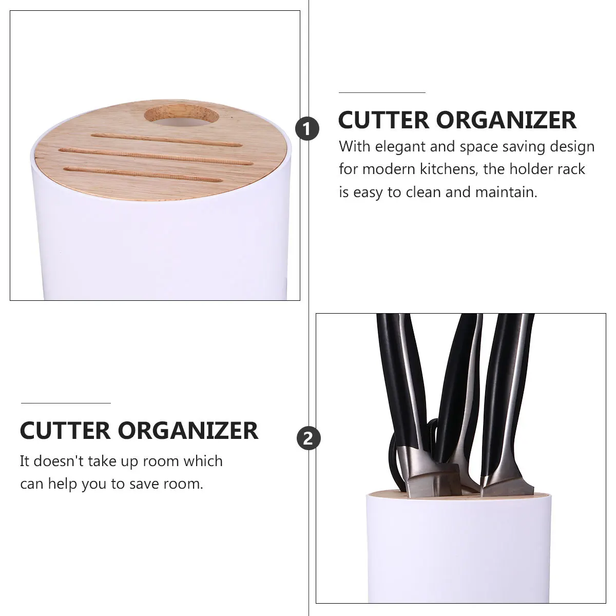 

1Set Cutter Storage Holder Plastic Rack Kitchen Cutting Tool Organizer Space Saving Large Capacity Storage Shelf