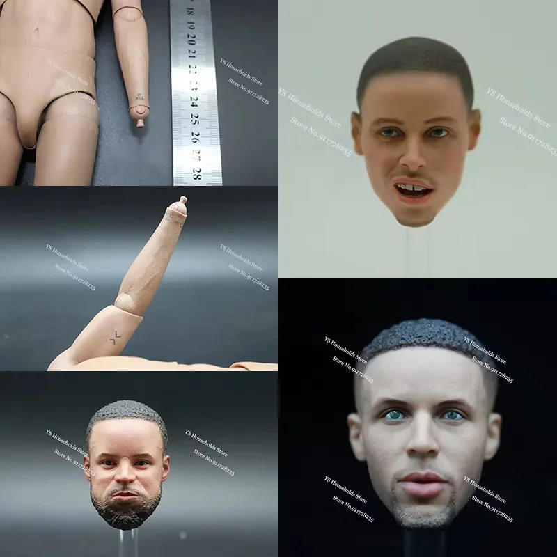 1/6 Scale Basketball Player Tattoo Body Athlete Figure Head Sculpture Toys Accessory For 12