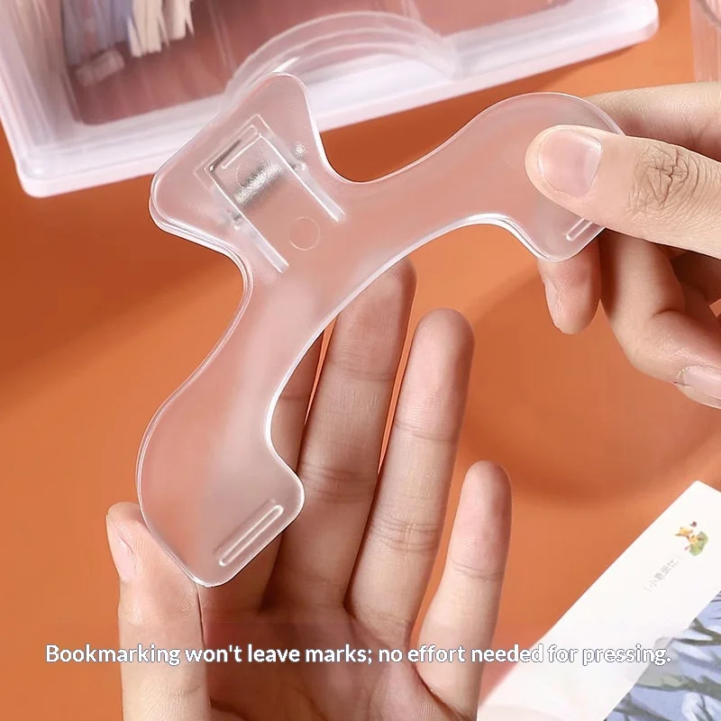 Frosted Transparent Book Page Holder Clip Anti‑Mark Reading Fixing Clip Thick Book Retainer Student Stationery Desk Accessory
