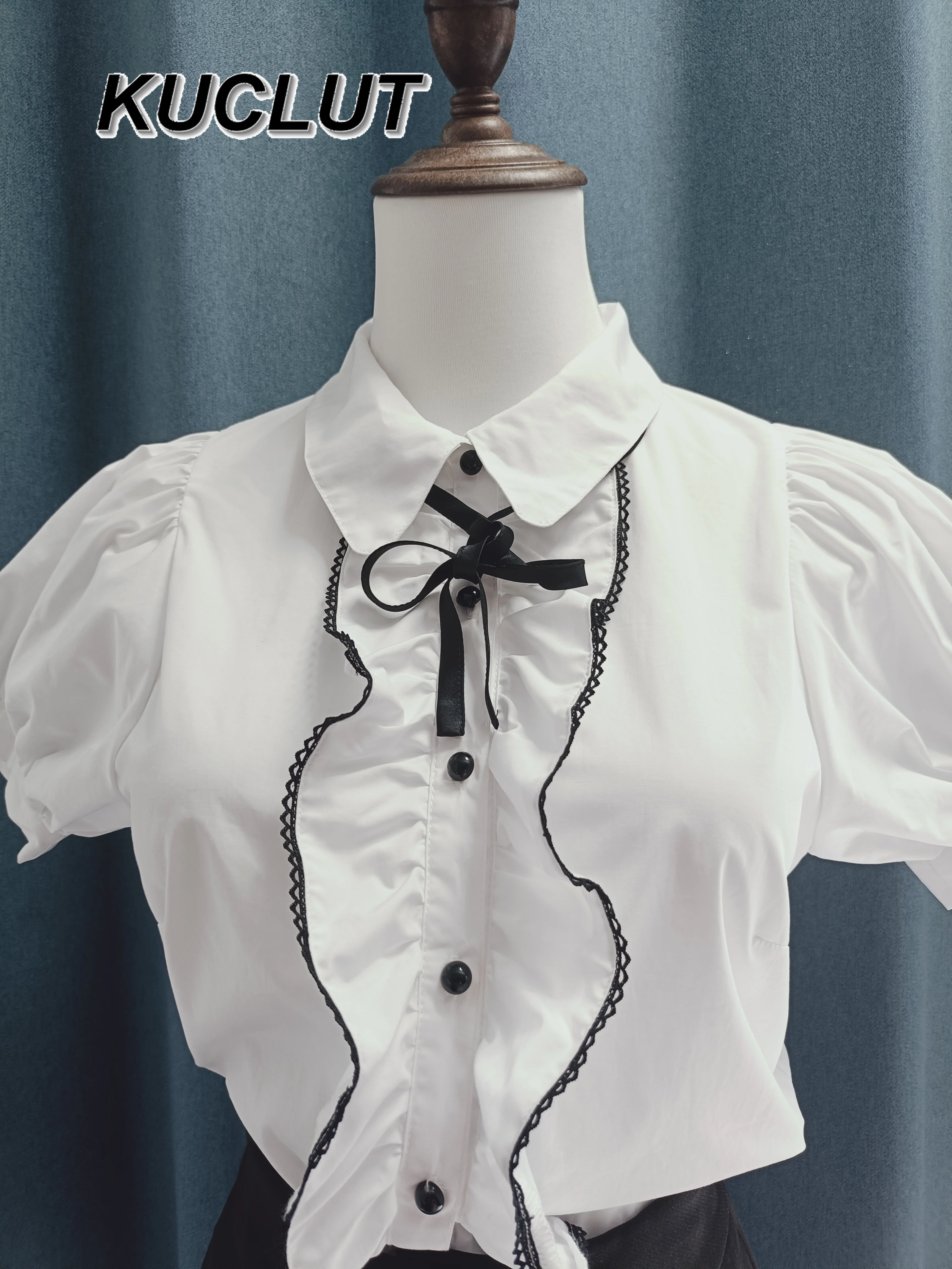 

Japanese Mining Shirt Women Blouse Top Sweet Mine Clear Versatile Bubble Short Sleeve Shirts New Summer Camisa Mujer