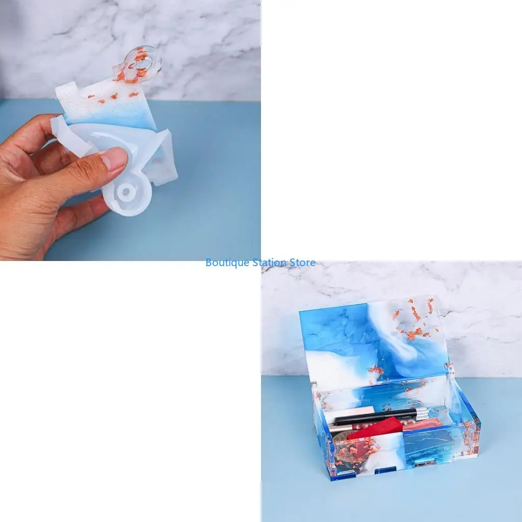 

Y55F Epoxy Mold Jewelry Storage for Case Holder Mold Make Candles Candy Chocolate Soap Embellishments Comfortable Texture