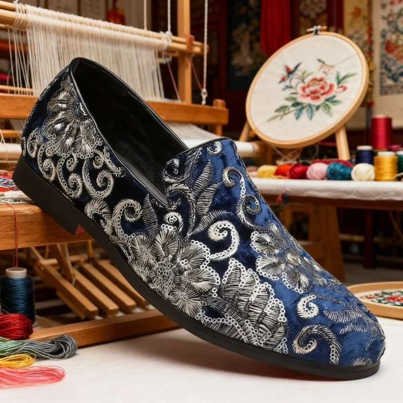 

Luxury Designer Embroidered Men's Casual Loafers Fashion Slip on Men Breathable Flat Shoes Big Size 38-48 Man Footwear