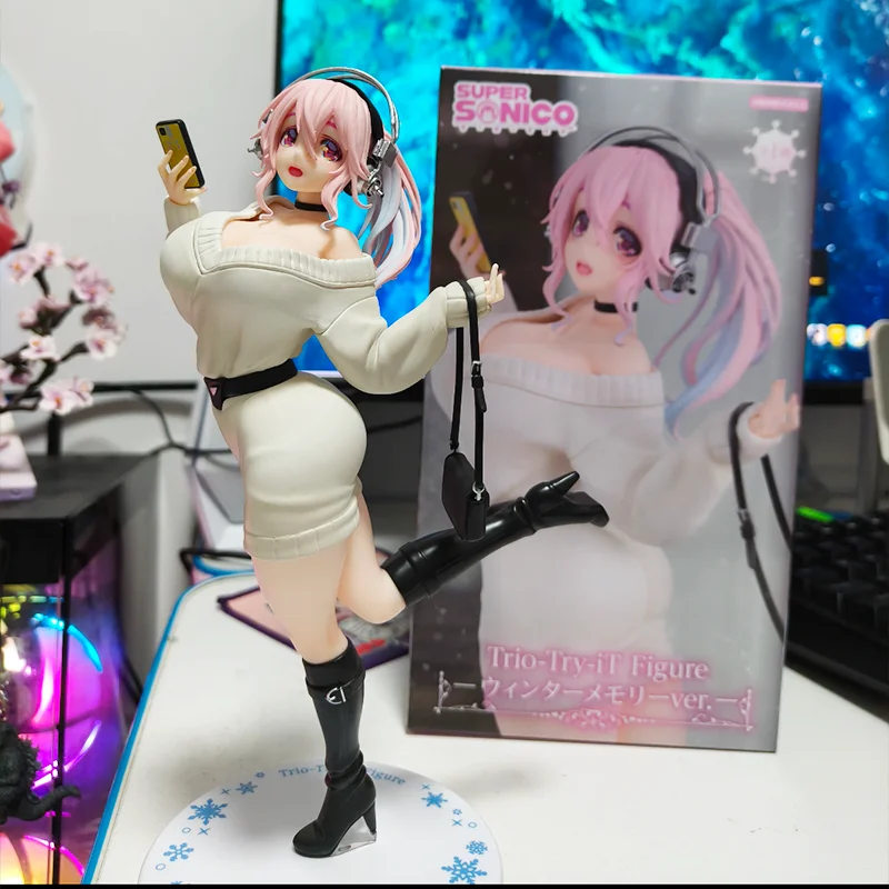 Auf Lager Original Furyu Super Sonico Modell Anime Figur Sammeln Spielzeug Kawaii Desktop Ornament Dekoration Jungen Geburtstag Geschenke