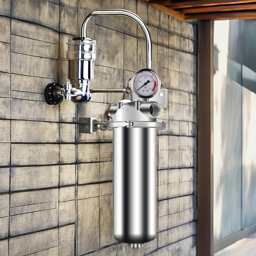 Factory Direct 10-15 Ton Stainless Steel Whole House Water Prefilter 40 Micron Outdoor Wall Mounted Filter