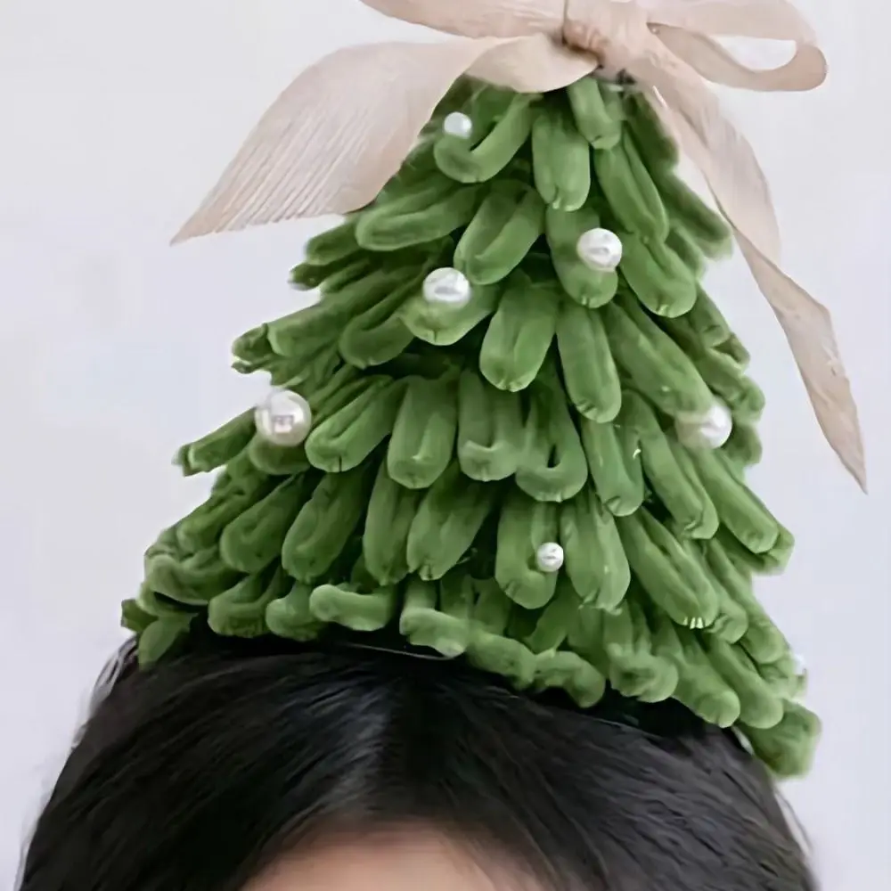 Árbol de Navidad, palo giratorio, diadema, Material para lavado de cara, divertido paquete de Material de árbol de Navidad, tocados retorcidos