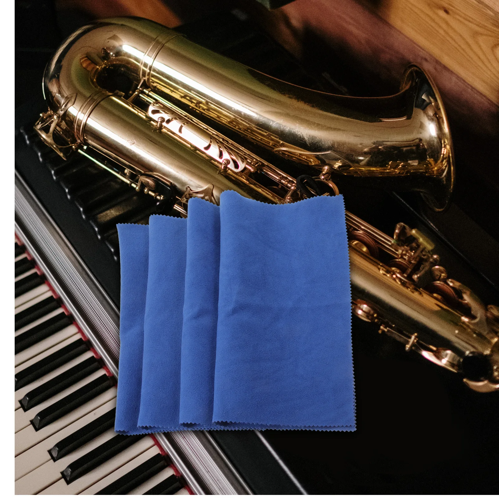 4 قطعة قماش تنظيف الأدوات ستوكات للناي الكلارينيت التشيلو قابلة لإعادة الاستخدام لينة تلميع وإزالة الغبار القماش #3