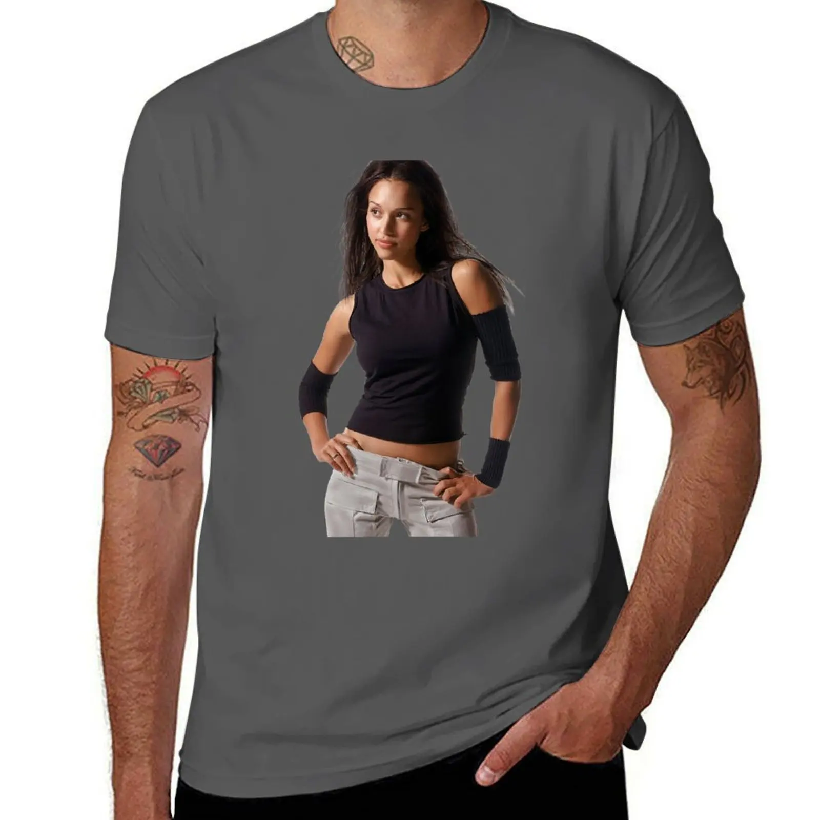 

Max Jessica Alba Dark-Angel T-Shirt Novelty Print Casual Tee Shirt