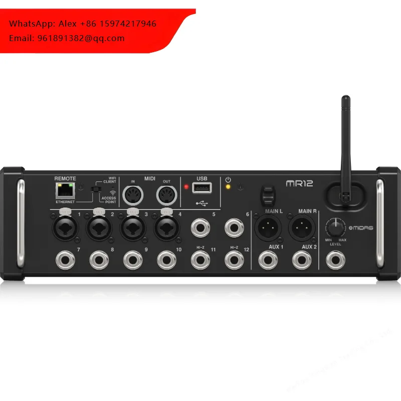 

Midas MR12 12-Input Digital Mixer For IPad/Android Tablets With 4 Midas PRO Preamps, 8 Line Inputs