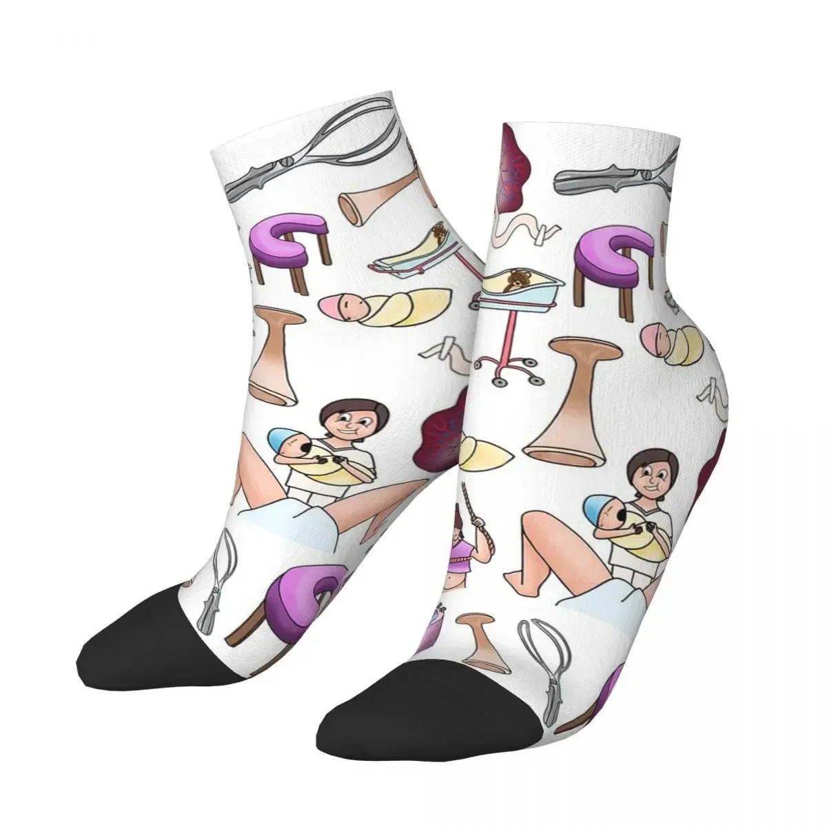 Obstetrics Socks Harajuku Sweat Absorbing Stockings All Season Socks Accessories for Man's Woman's Birthday Present