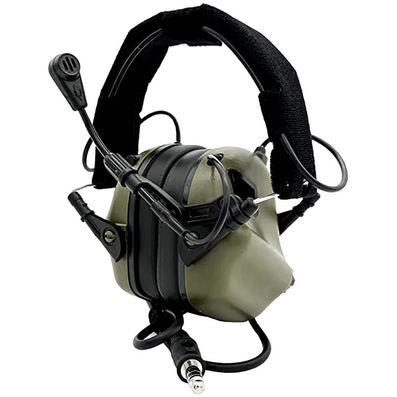 EARMOR M32 MOD4 Shooting Earmuffs Tactical Noise Reduction Headset with Helmet ARC Rail Adapter with M51 Kenwood PTT adapter