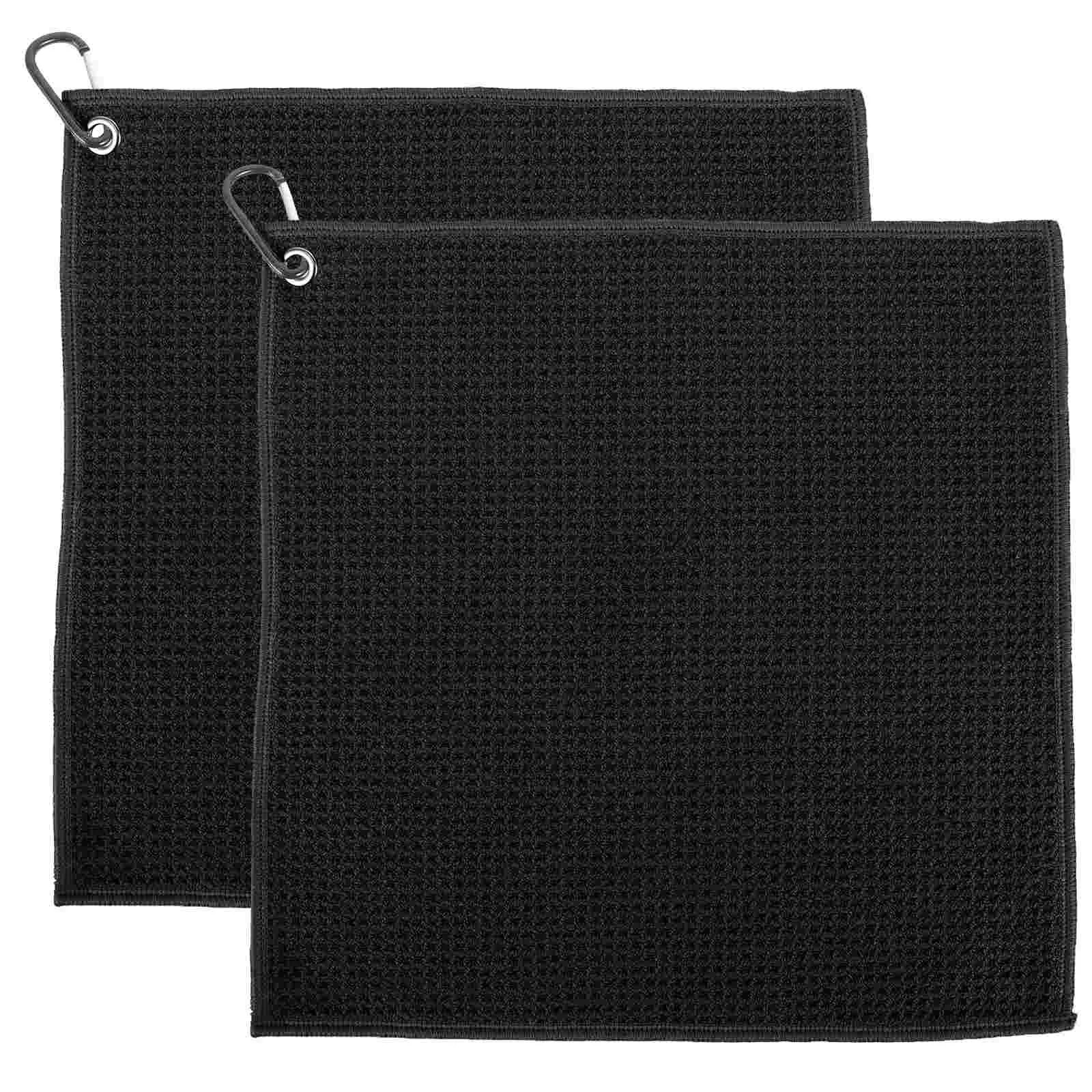 2 Pcs Golf Towel Professional Golfs Golfing Towels Bag Portable Wet Balls Fiber Supply