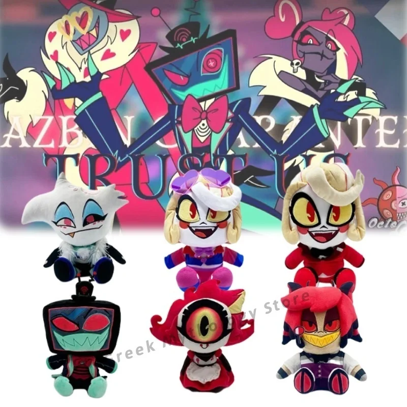 

Новая аниме Helluva Boss кукла плюшевая игрушка 23 см мультфильм милый Blitzo Loona Moxxie сидячая поза периферийное украшение для ребенка подарок