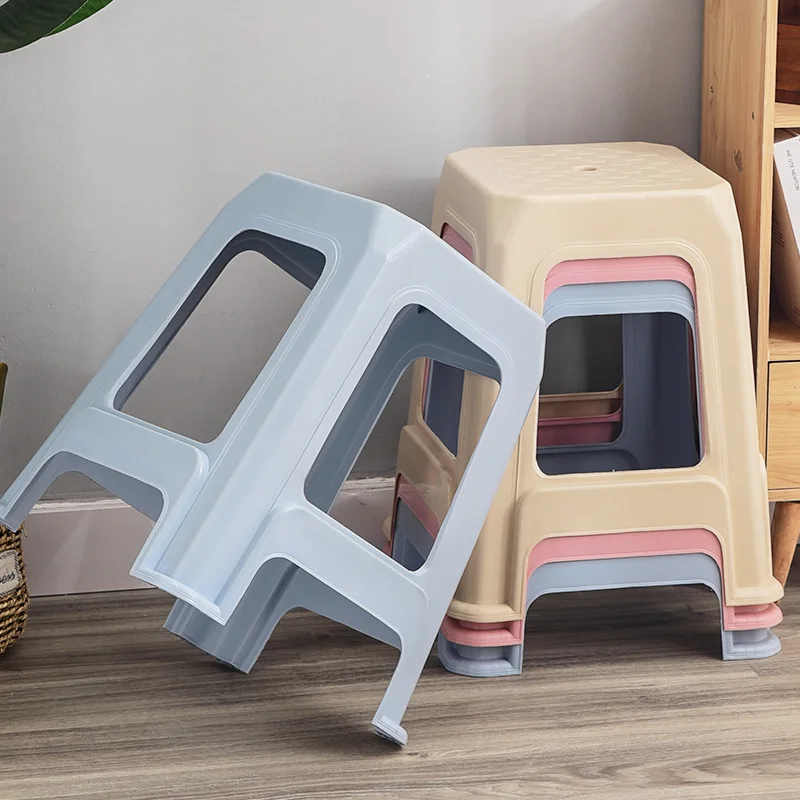 

Living room high bench household thickened plastic stool simple square stool adult chair