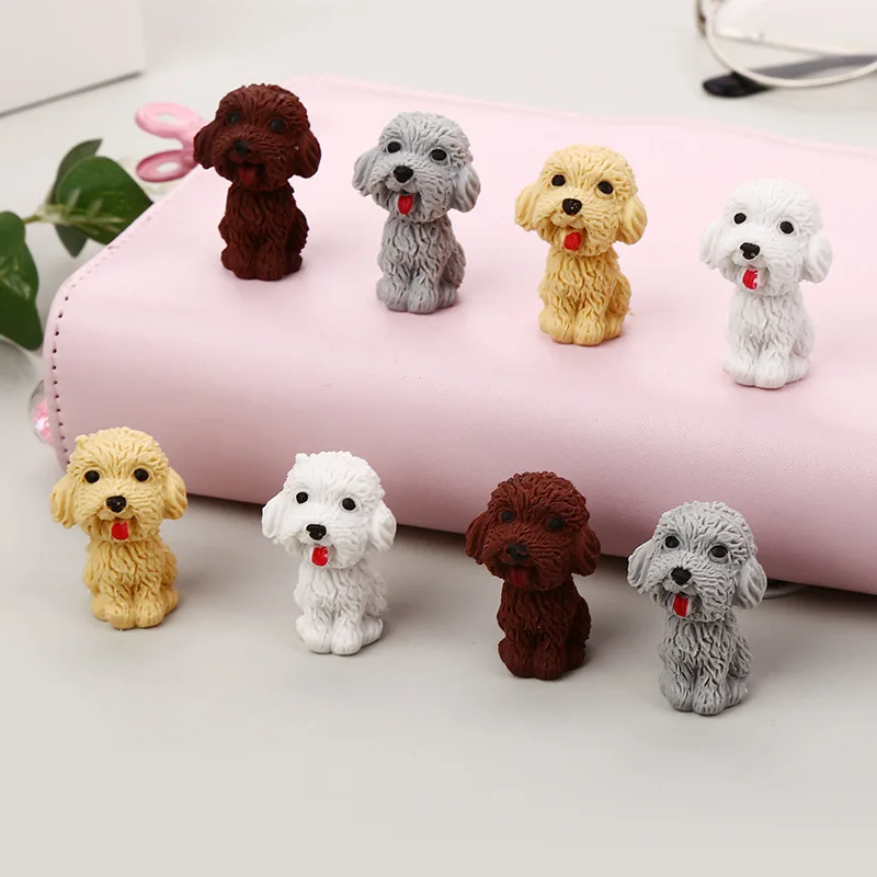 4/10/20/30 Pcs Dog ​​Eraser Students Stationery Puppy Figure Playset 3d Mini Animal Figurines The Tpr Child Erasers Kids