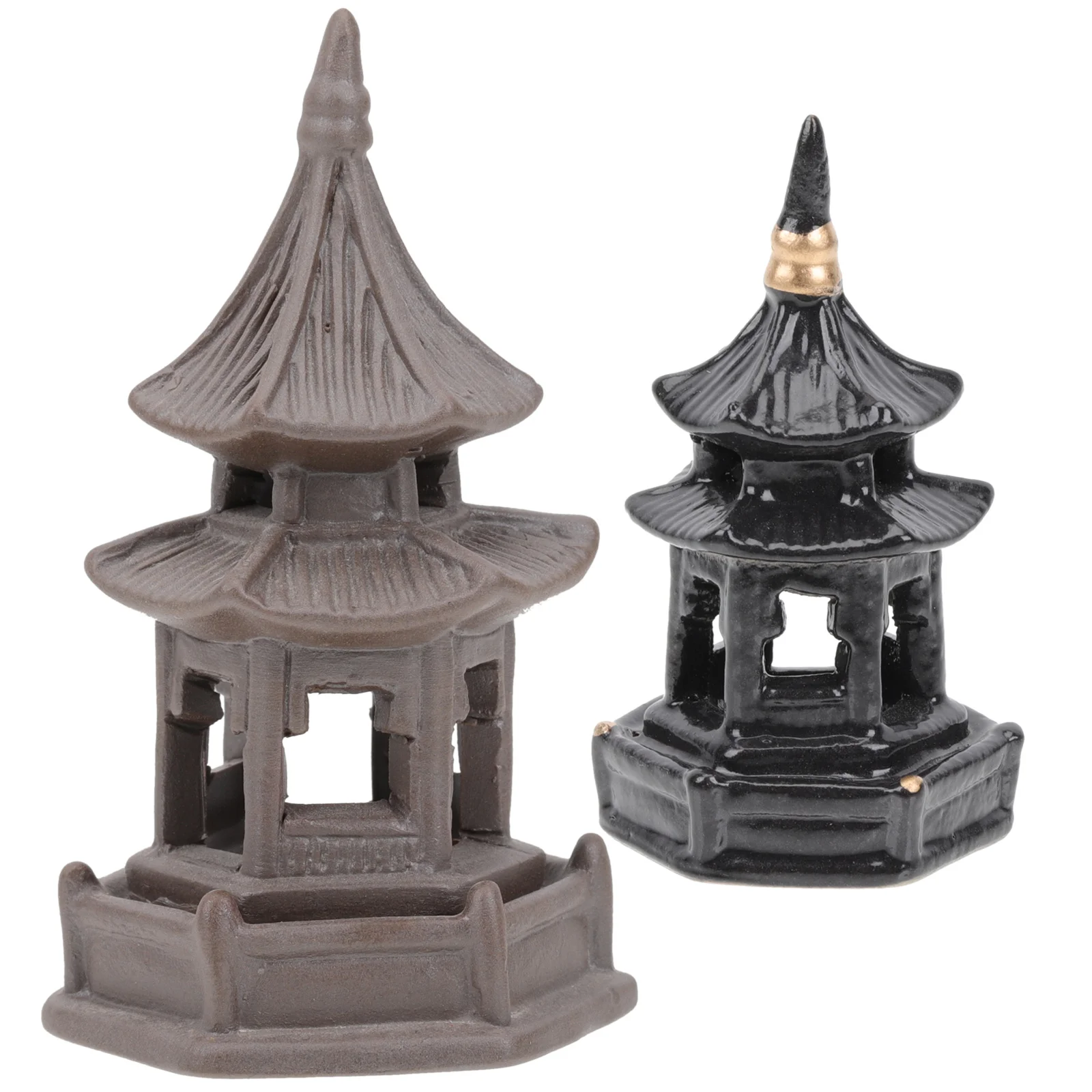 

3Pcs Ceramic Pagoda Shape Decor Micro Landscaping Ornaments Garden Adornments Creative Home Desktop Bookshelf Decoration
