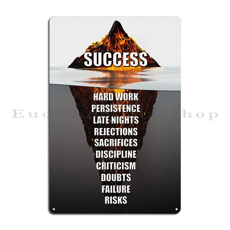 Success Iceberg Metal Sign Design Club Cave Printed Cinema Tin Sign Poster