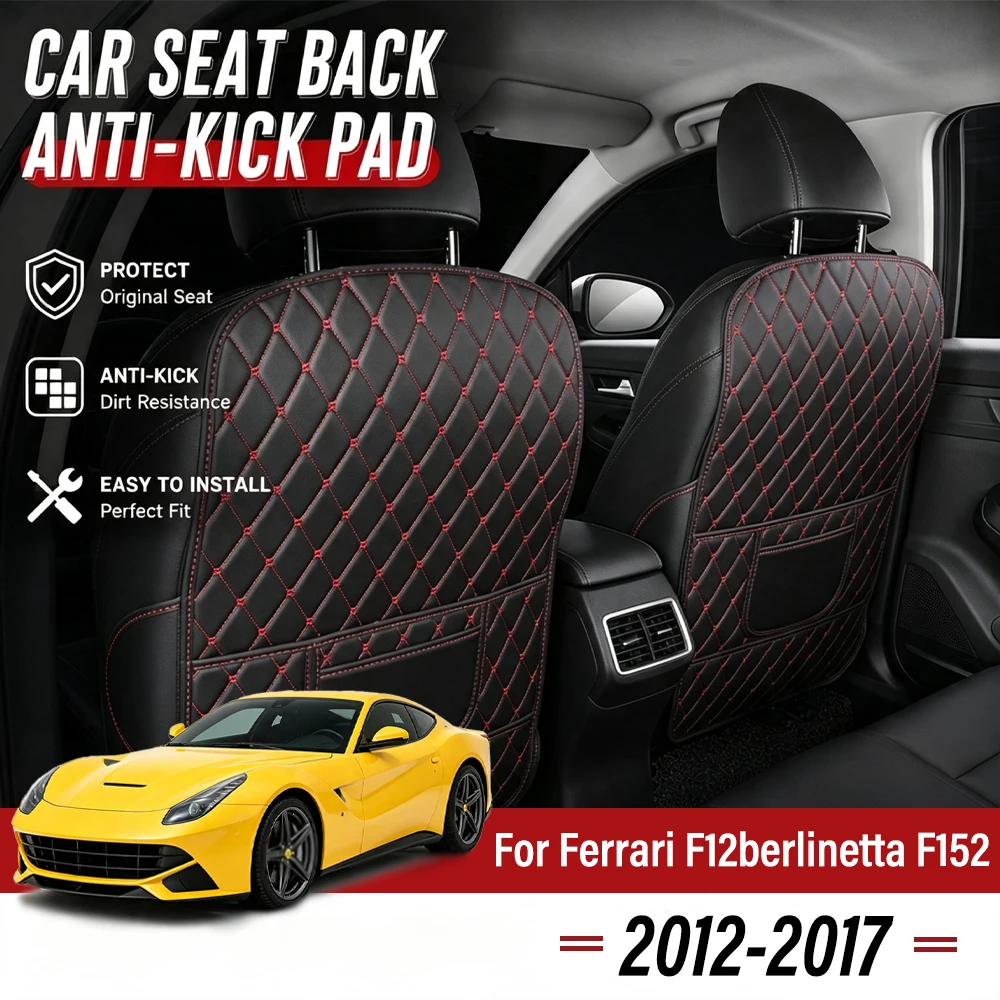 Easy Clean PU Anti Kick Mat Pads For Ferrari F12berlinetta F152 2012-2017, Two Color Choice, Quick Install Full Coverage