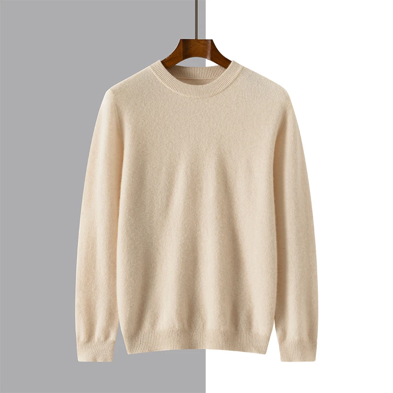 Autumn And Winter New Round Neck Men\'s Wool Base Sweater Jacket Cashmere Sweater High-End Knitted Top