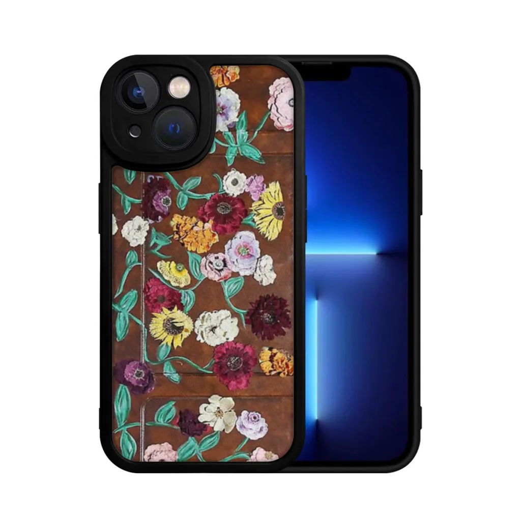 Phone Case For iPhone 15 Pro Max Silicone Shell Flowers Piano