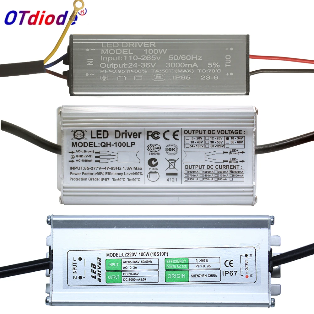 Sterownik LED 100W 3000mA DC18-34V/24-36V zasilacz IP65/67 wodoodporny sterownik reflektora stałoprądowego transformatory dla majsterkowiczów