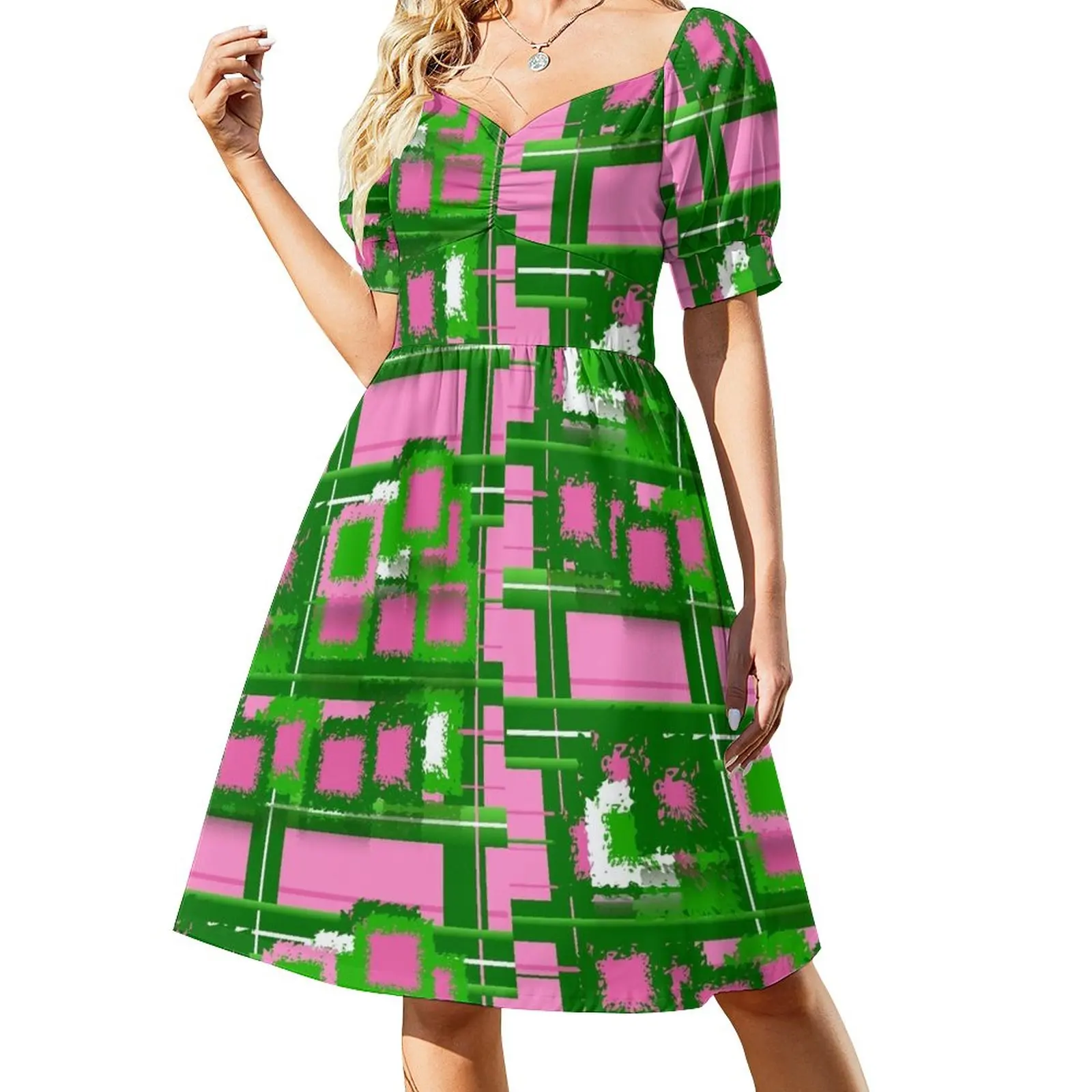 

Pink & Green Fashions & Products! Sleeveless Dress Dress woman Women's evening dress