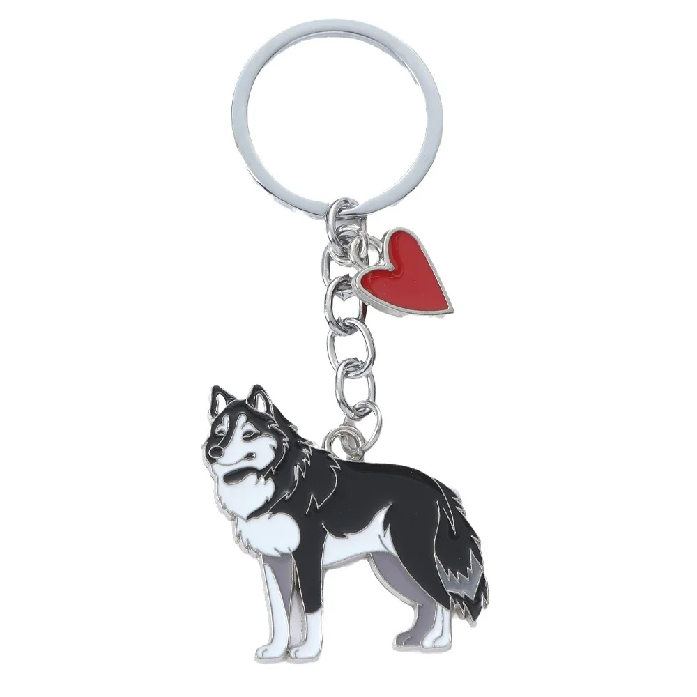 Cute Animal Keychains Lovely Husky Teddy Golden Retriever Dog Keyring Car Decor Hanging Pendant  for Pet Dog Lovers Gifts