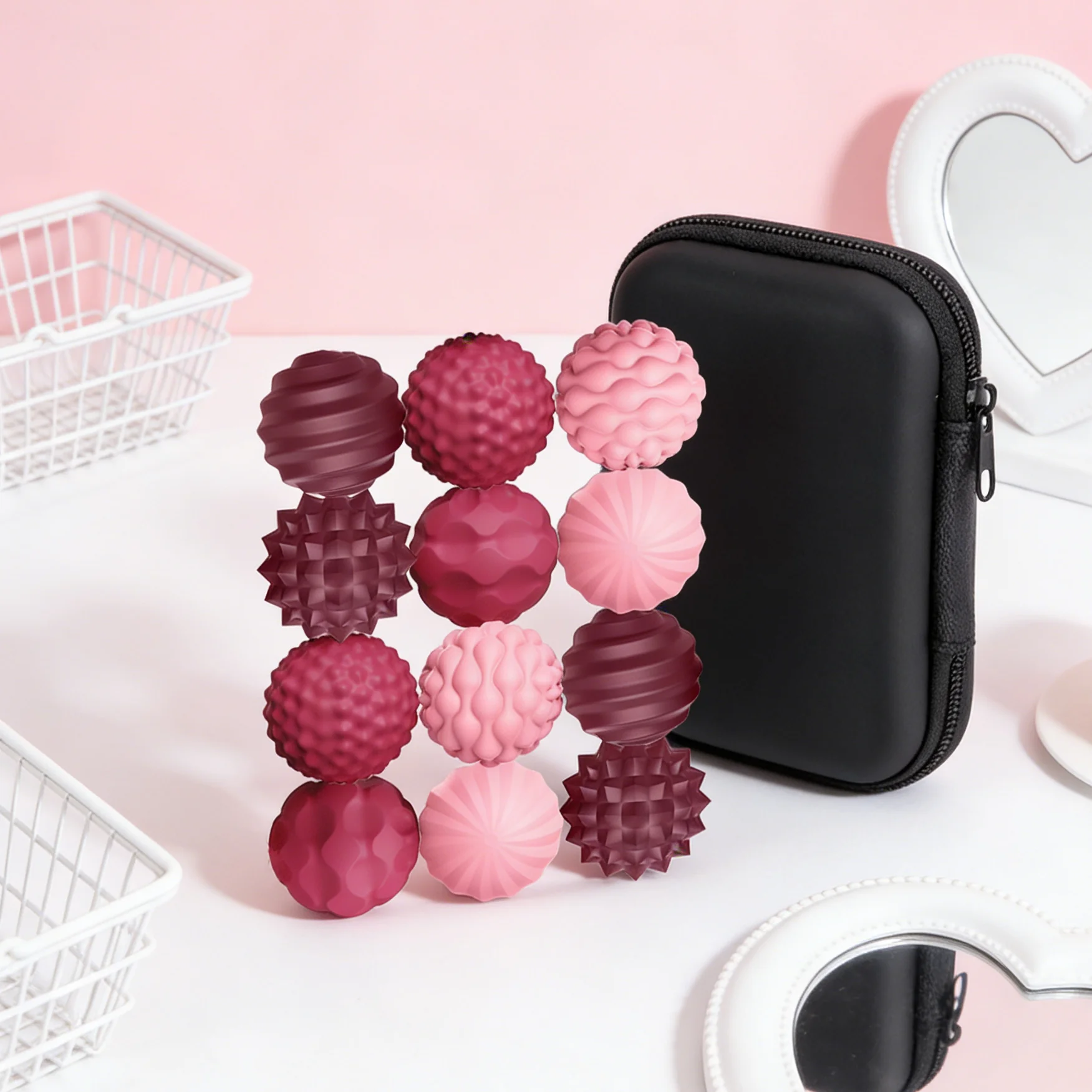 ลูกบอลแม่เหล็กซิลิโคน 6/12 ชิ้น ของเล่นฝึกสมาธิสำหรับผู้ใหญ่ บรรเทาความเครียด ของเล่นเสริมพัฒนาการสำหรับผู้มีภาวะออทิสติก สมาธิสั้น ความวิตกกังวล ของเล่นสนุกๆ สำหรับโต๊ะทำงาน