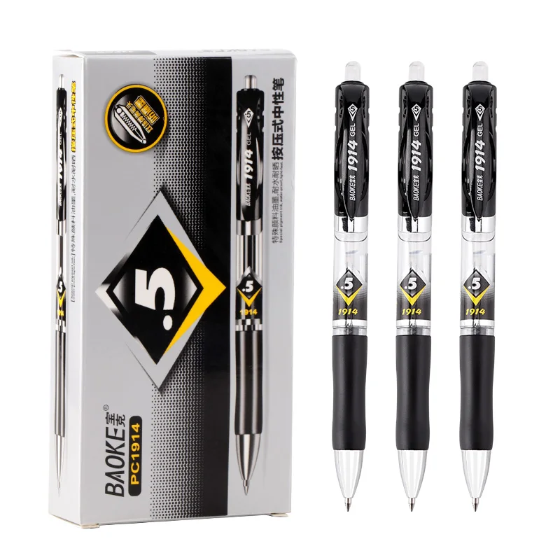 BAOKE PC1914  0.5mm Retractable Gel Pen Office Pen 12pcs