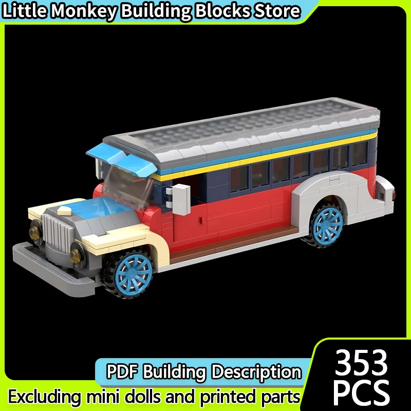 

City Car Model MOC Building Bricks Classic Transport Old Bus Modular Technology Children Holiday Gifts Assemble Toys Suit