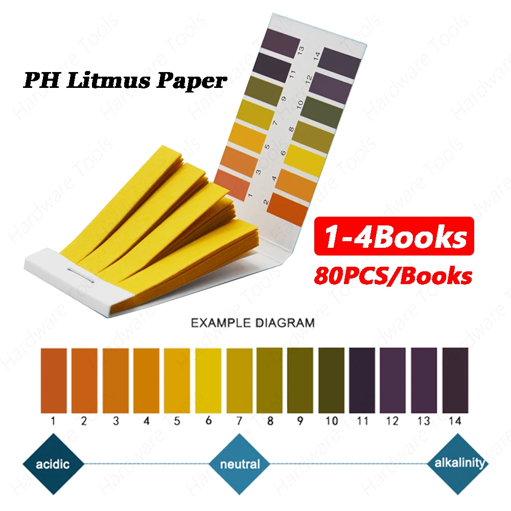 1 Book=80 Strips Professional 1-14 PH Litmus Paper PH Test Strips PH Indicator Tester For Water Cosmetics Soil Saliva Acidity