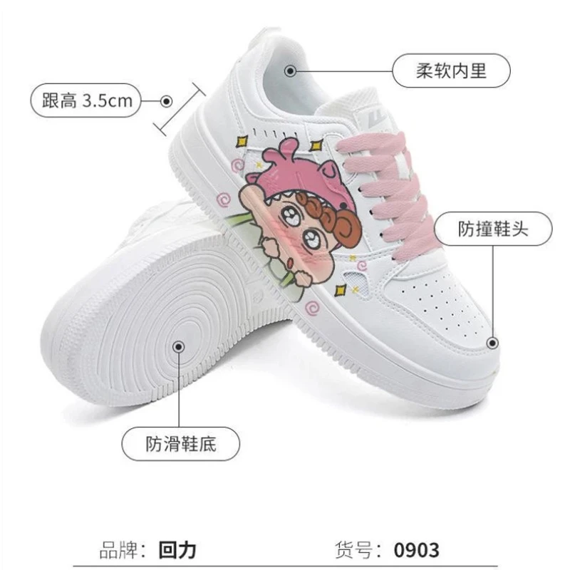 

Crayon Shin-Chan Personalized Graffiti White Shoes Dopamine Trend Cute Cartoon Crack Doll Pattern Girl Boy Couple Shoes Gifts