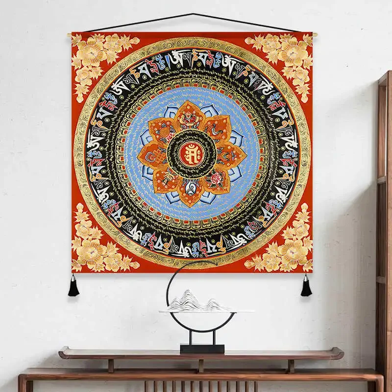 

Thangka hanging cloth Tibetan altar city auspicious eight treasures Buddhist niche decoration entrance back road