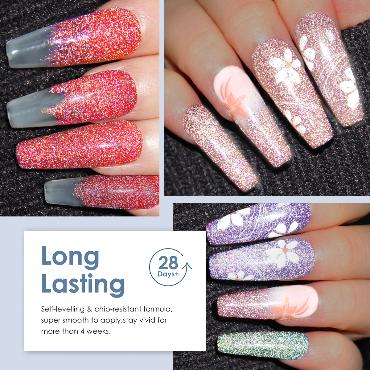 طقم طلاء أظافر جل 12 قطعة، لون لامع للربيع والصيف وردي أرجواني لامع لافندر شامبانيا، أظافر برايمر لامعة غير لامعة #2