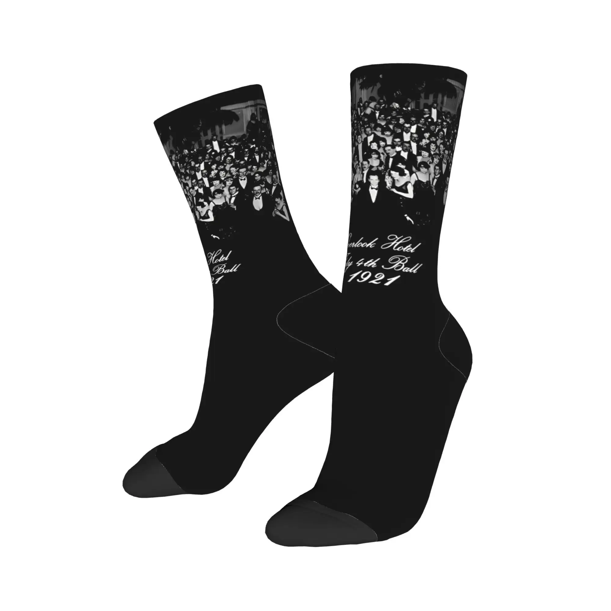 Winter Warm Funny Men's Women's Stephen King Overlook Hotel 1921 Ball The Shining Socks  Breathable Football Socks