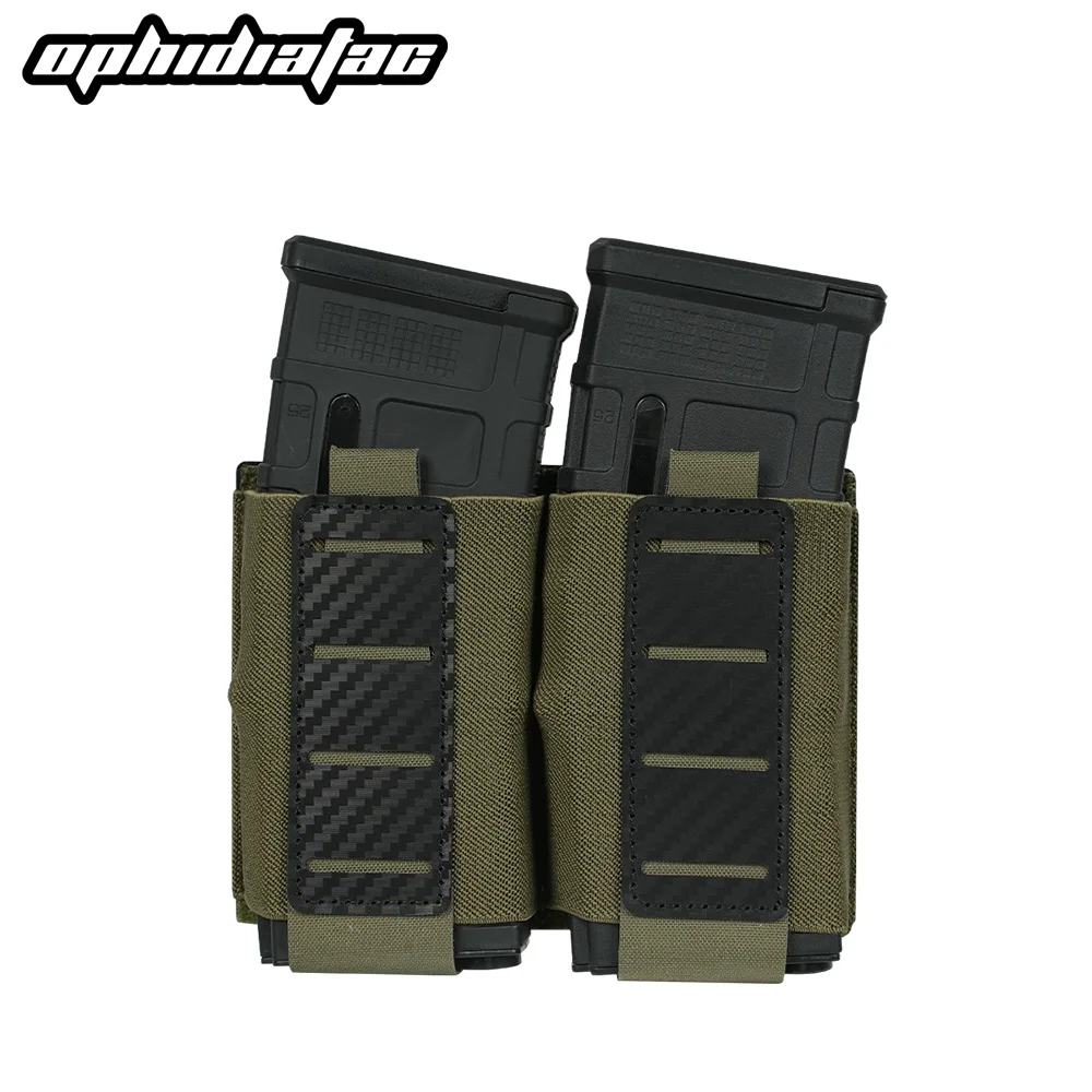 OPHIDIAN 5.56 Double Magazine Pouch MOLLE System Carbon Fiber Elastic Magazine Pouch Hunting Holster