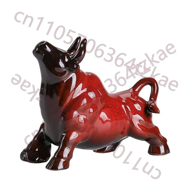 Ceramic Buffalo Kung Fu Puer Tea Pet, Porcelain Small Feng Shui Ornaments, Home, Office, Desktop, Handicrafts Decor
