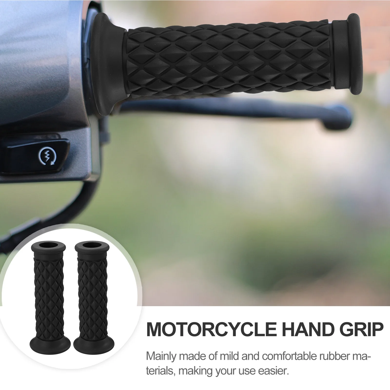 

1Pair Retro Motorcycle Hand Grip Anti-Slip Rubber Handlebar Replacement Motorbike Throttle Grip Durable Motorcycle Accessories