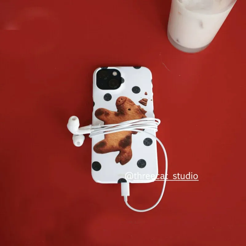 

Black Polka Dot Cookie Pony Kawaii Jelly Phone Case For iPhone 17 AIR 16 15 14 13 12 11 PRO MAX XR XSMAX 7 8 PLUS Y2K Soft Cover