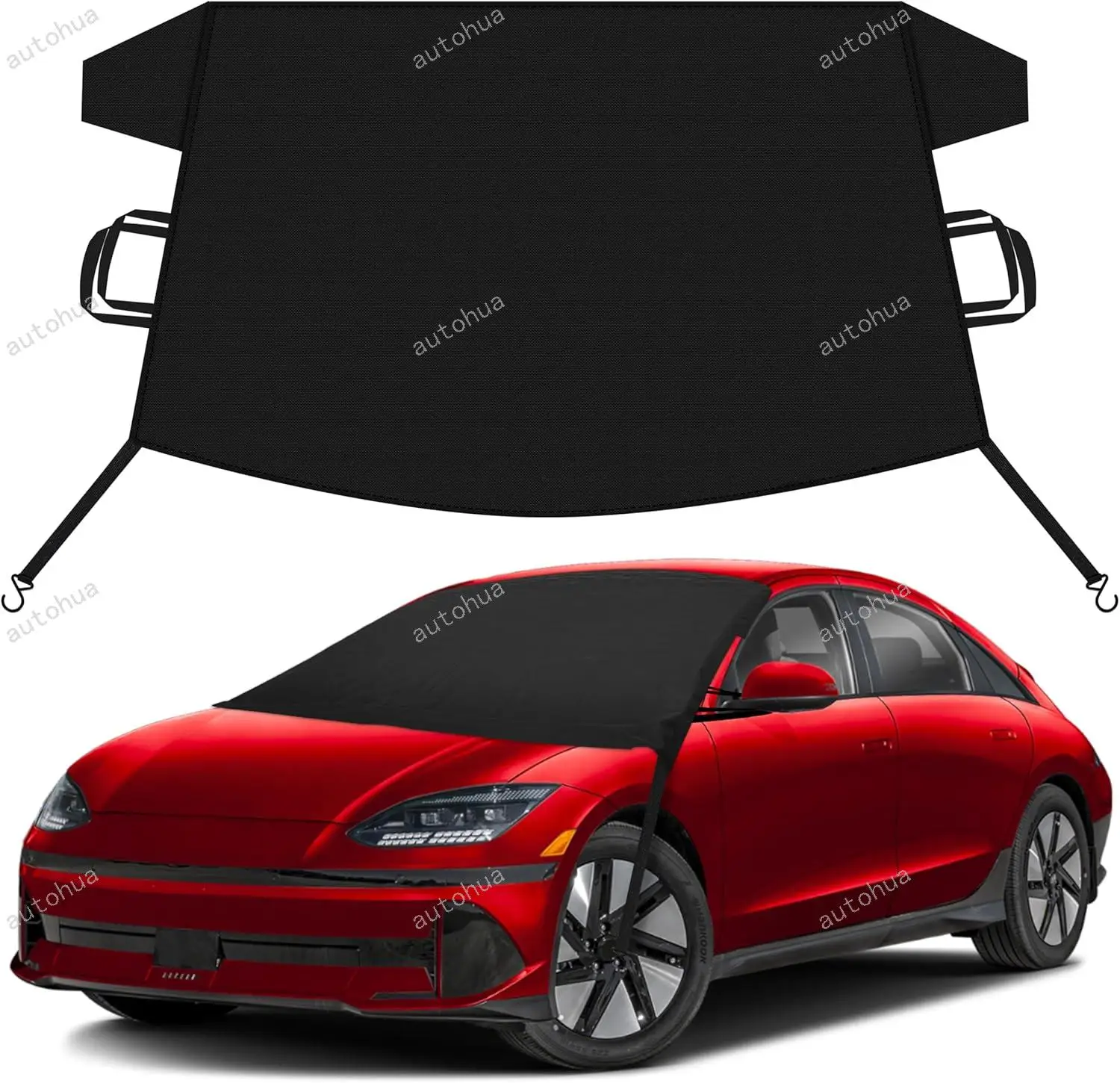 

Car Snow Cover for Hyundai Ioniq Windshield Cover for Ice Snow with Heavy-Duty 600D Oxford Car Cover, Waterproof & Anti-Slip,